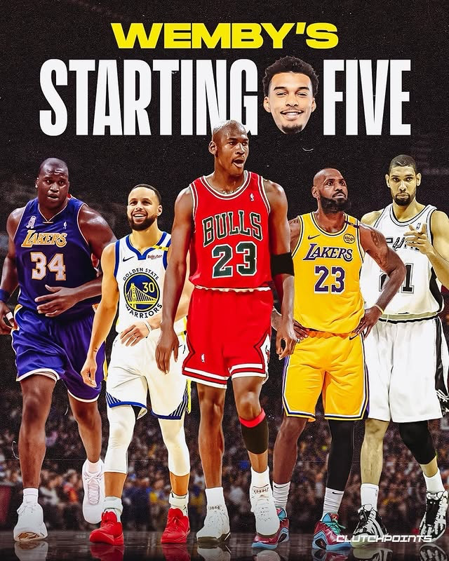 文班亚马选历史最佳阵容：詹姆斯领衔！有库里、没有科比！